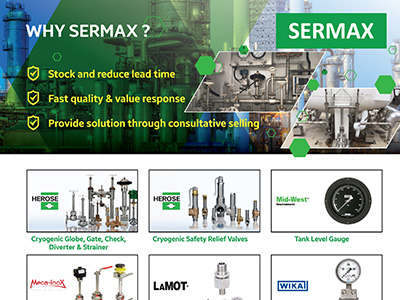 Sermax has been distributing the leading brands in the market for Cryogenic & Gas  industry since our inception.